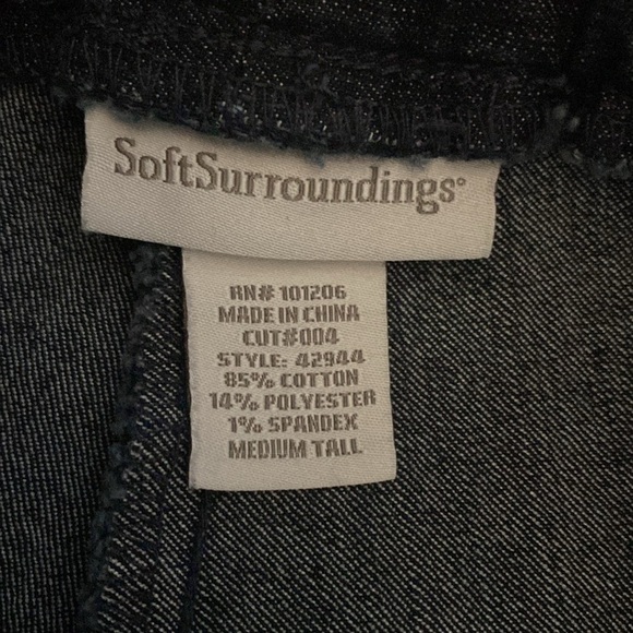 Soft Surroundings Pull On Skinny Jeans Womens Size MT High Rise Dark denim Wash - Picture 6 of 11